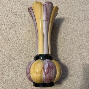 Mackenzie-Childs purple and yellow vase